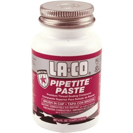LA-CO PIPETITE Paste Soft Set Thread Compound, 1/4 pt Jar with Brush in Cap