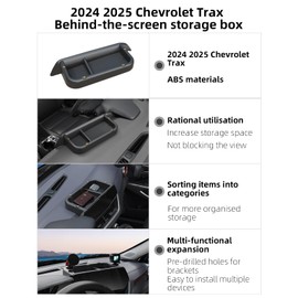 AceRide 2024 2025 Chevy Trax Dash Storage Tray, Center Console Organizer for 11" Behind Screen, Non-Slip Mat Hidden Storage Tray, Compatible with 2024 2025 Chevy Trax LT/2RS/ACTIV