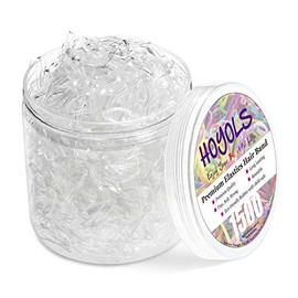 HOYOLS Clear Hair Ties, 1500pcs Mini Clear Elastic Hair Bands for Girls Women, Small Rubber Bands for Ponytails Braids Hairstyles, No Damage Hair Elas