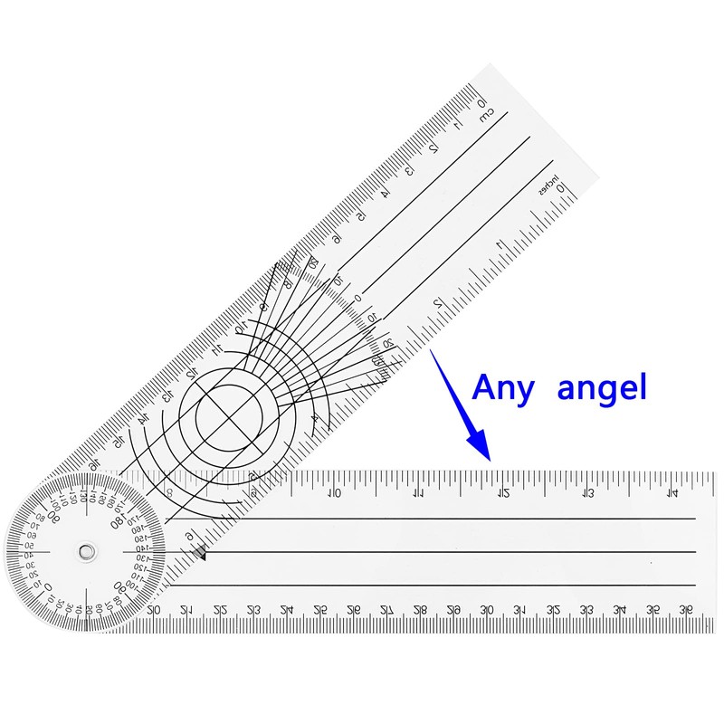 3 Pieces Angle Finder Rulers Goniometer 360 Degree Angle Protractor