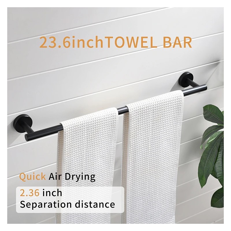 Fapully Luxury European Style Four-Piece Set Wall Mounted Black Bathroom
