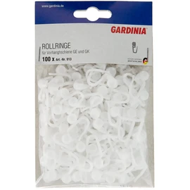 GARDINIA Rollers With Hook Clip For GE And P2U Curtain Rod Models, 100 Pack, UV-Resistant, Plastic, White