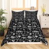 Mushroom Retro Kids Duvet Cover Set Queen Size,Abstract Hand Drawn