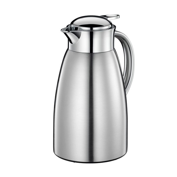 Cilio Triest Stainless Steel Double Wall Insulated Beverage Server, 51 Ounce, Brushed Stainless