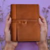LEATHER VILLAGE Lined Paper Leather Bound Journal-260 Pages, Tan Brown,
