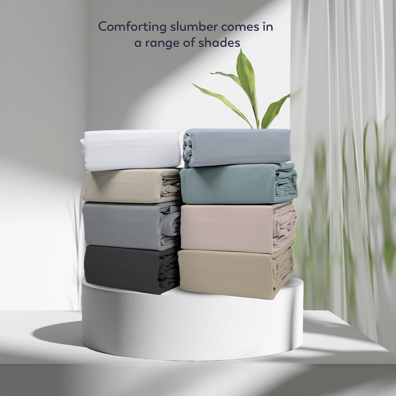 100% Cotton Full Size Fitted Sheet Arctic White, Breathable &