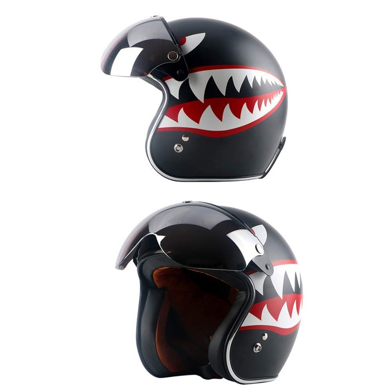 VCOROS Universal Motorcycle Retro Pilot-Style Standard 3 Snap-Button Visor Flip