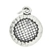 LGU Sterling Silver Oxidized 3D Trampoline Charm Pendant