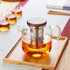 DOPUDO Glass Teapot With Stainless Steel Infuser 1200ml, Glass Tea
