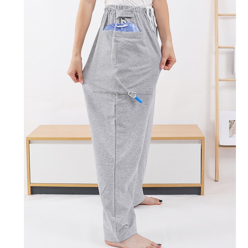Urine Bag Pants Long Elasticated Waistband Catheter Leg Bag Holder