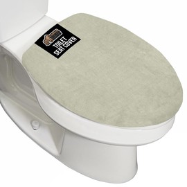 GORILLA GRIP Thick Memory Foam Bathroom Toilet Lid Seat Cover, Soft Velvet Topside, Machine Wash, Plush Cushioned Covers Fits Most Size Lids, Decorative Bath Room Accessories, 19.5x18.5, Sage