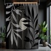 DLTAY Boho Black and Grey Shower Curtain, Mid Century Modern
