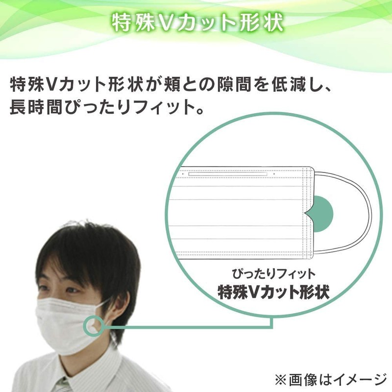 Iris Ohyama Mask Non-woven Pleated Mask, 120 Pieces, Regular Size,