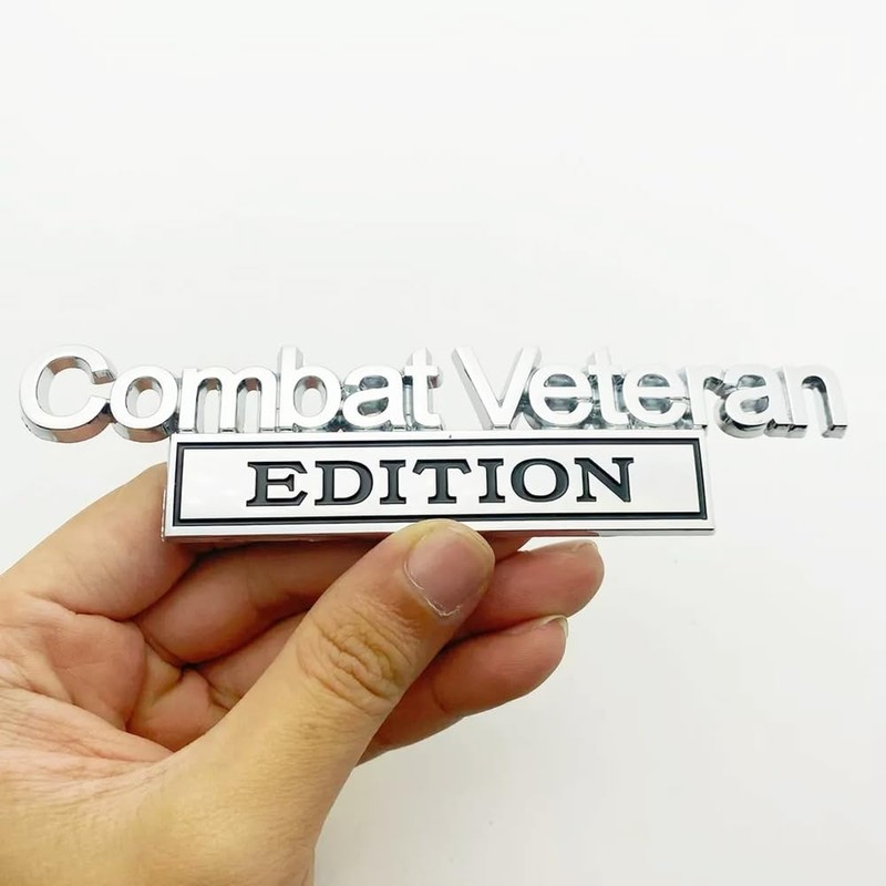 Pair Set Combat Veteran Edition Emblem 3D Badge Raised Decals