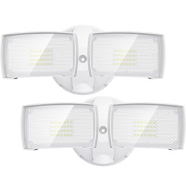 LEPOWER 2 Pack 28W LED Flood Light Outdoor, 3000LM LED Security Light with 2 Adjustable Heads, Switch Controlled Exterior Outdoor Security Light, 5500K, IP65 Waterproof for Garage, Yard, Patio