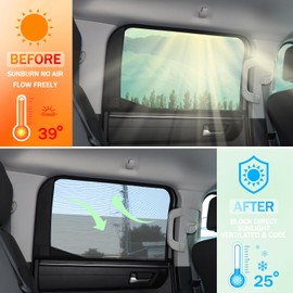 LLKUANG 100% Protection from Bugs for Toyota Tundra 2007-2025 Shade Breathable Mesh Car Curtains Door/Window Net Car Window Screens for Camping-2Pcs