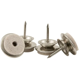 Nail On - 1" Swivel Glides with Felt for Straight or Angled Wooden Furniture Legs - (4 pieces) Brass, Round