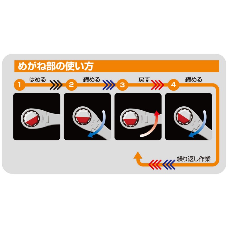 TONE Ratchet Glasses Wrench RM-22 Double Side Width 0.9 inches