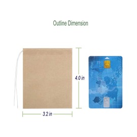 Pack of 100 disposable tea bags for loose tea, biodegradable and recyclable, with drawstring, 9 x 7 cm, also suitable for teapots