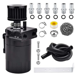 XIEYIGMO Universal Oil Catch Can Kit,Effectively Reduces Carbon Buildup, Protects Turbo & Engine, Compatible with Most Gasoline & Diesel Vehicles, Complete Installation Kit