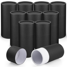 Mirrline 10 Pcs 100ml/3.4oz Kraft Paper Jar Empty Cardboard Boxes Round Cardboard Gift Packaging Tube Container with Lid for Crafts Tea Coffee Cosmetic Essential Oil Bottle