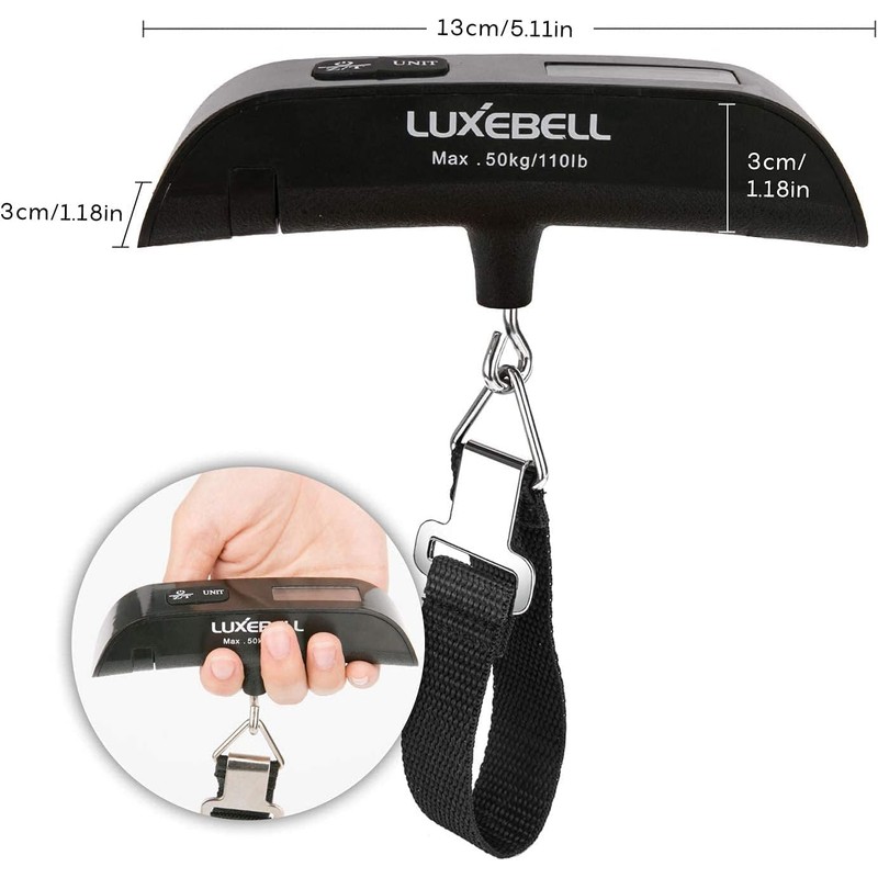 Luxebell Luggage Scale Portable Handheld Digital Suitcase Weight 110lbs Airplane