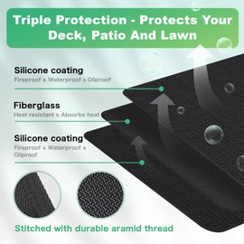 TAOMAND Thickened 48 x 30 inches Under Grill Mats for Outdoor Grill | Double-Sided Fireproof | Waterproof | Oil-Proof | Easy to Clean | Indoor Fireplace/Fire Pit Mat | Quality BBQ Mat for Deck Patio