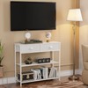 Furologee 30'' Entryway Table, White Console Table with Storage, Narrow