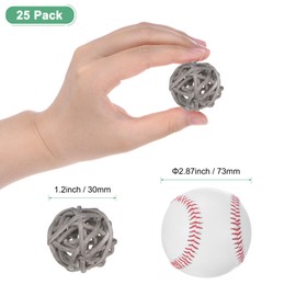 M METERXITY 25-Pack Wicker Rattan Balls 30mm/1.2 Inch Decorative Rattan Balls Orbs Vase Fillers Bowl Fillers for Christmas/Weddings/Thanksgiving/DIY Crafts/Home Decor [Gray]