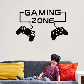 fanquare Gaming Controller Wall Decals Gaming Zone Wall Stickers Peel and Stick Wall Decor for Kids Boys Bedroom Living Room Decor