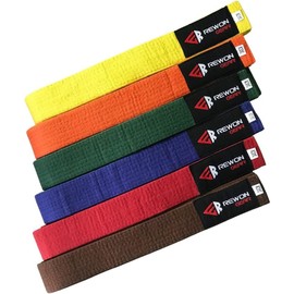 URBANSBEE Professional Taekwondo Belt - Judo Karate Double Wrap Kickboxing Martial Arts Cotton Sports Belt Yellow Green Red Orange