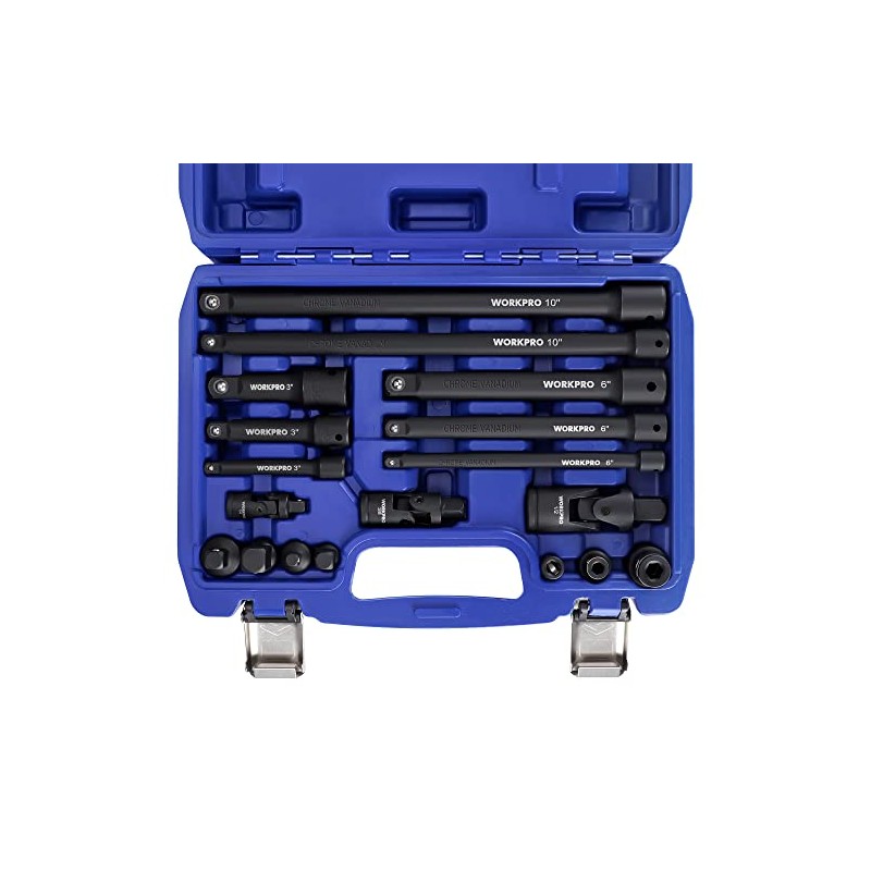 WORKPRO 18-Piece Impact Socket Extension Set, Includes Socket Adapters, Ratchet
