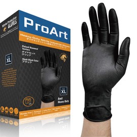 [THE BEST IN PERSONAL SECURITY PRO ART EST 1979] Nitrile Gloves, Black, 50 Pieces, Premium Diamond, Thick, Disposable Gloves, S, M, L, XL, Food Sanitation Act Compliant, Powder Free, For Both Right and Right Use, Thickness: 0.008 inches (0.2 mm), Black (