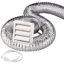 PINNACLE Deflect-0 SK5WF Supurr-Flex Dryer Vent Kit - 4" x 5', White Louvered