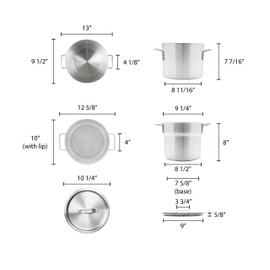 Excellante 8 Quart Aluminum Heavy Gauge Double Boiler Satin Finish