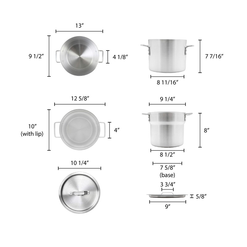 Excellante 8 Quart Aluminum Heavy Gauge Double Boiler Satin Finish