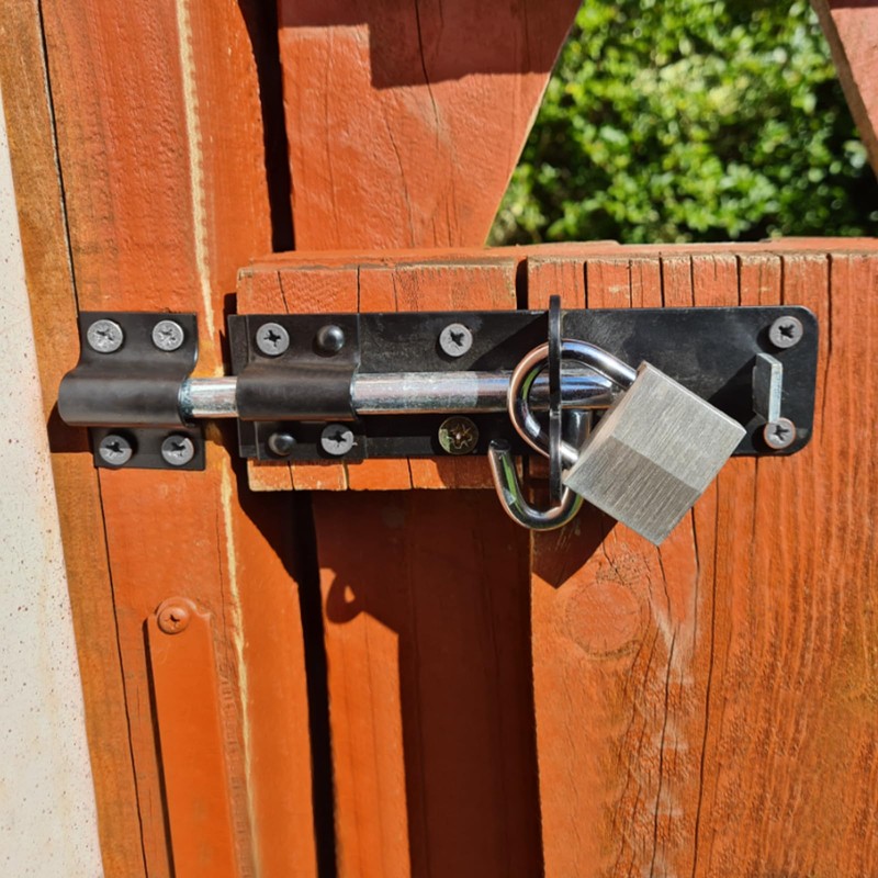 Galvanised Brenton Bolt Sliding Door Lockable Padbolt – 8" (202mm)