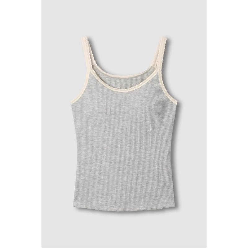 JAJU [JAJU] Women's Cotton Rayon Stretch Bra Camisole_Melange Oatmeal