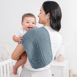 Comfy Cubs Muslin Burp Cloths Large 100% Cotton Washcloths Set for Babies, Baby Essentials 6 Layers Extra Absorbent and Soft Boys & Girls Baby Rags for Newborn (Pacific Blue, 10-Pack, 20" X10")