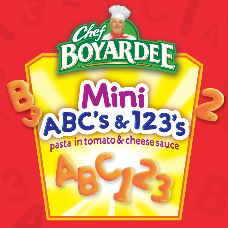Chef Boyardee Mini ABC's and 123's Pasta, Canned Food, 15