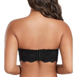 DotVol Women's Full Figure Strapless Bra Multiway Plus Size Underwire Contour Beauty Back Bra(Black,42E)