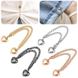 GerdfeiTawtab Magnetic Clothing Clips - 4Pack Multi-Function Magnetic Strength Buttons Hem Clips for Cinch T-Shirt Pants Hems,Multi-Purpose Magnetic Pinless Brooch Decorate for Cardigan (Mix Heart)