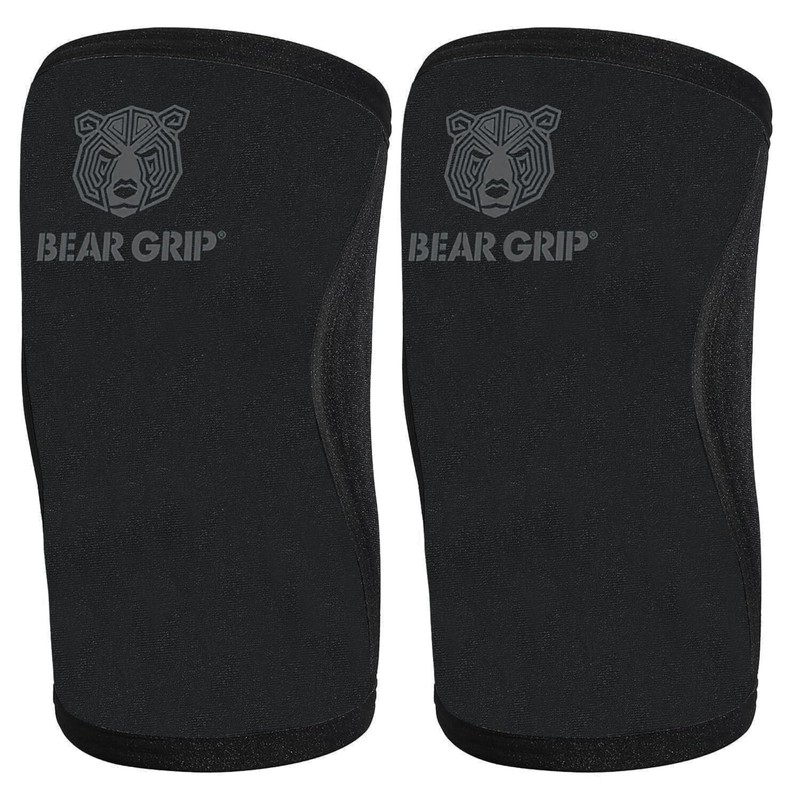 BEAR GRIP 7mm Knee Sleeves (Pair) for Weightlifting and Squats