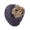 C.C Gorro grueso de punto trenzado de pelo sintético mullido