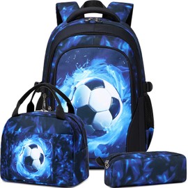 Meisohua Boys Backpack with Lunch Box Pencil Case 3pcs School Backpacks Set for Boy Kids Bookbags for Elementary Middle School Bags Water Resistant