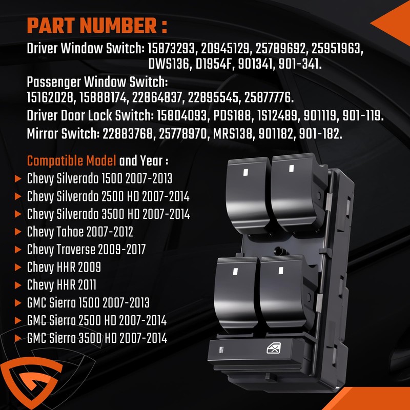 ACLONG Driver Side Power Master Window Switch & Passenger Side