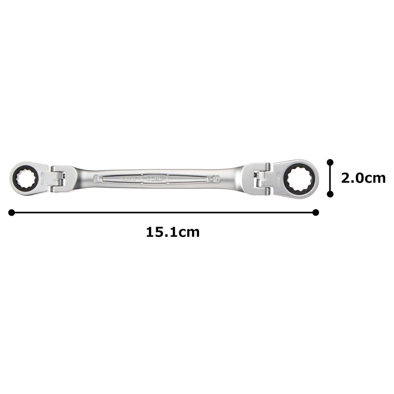 TONE RMFW-0810 Double Head Ratchet Offset Wrench Double Sided Width