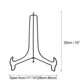 uxcell 10 Inch Plate Stand for Display, Iron Decorative Plate Holders Folding Display Stand Easel for Book Platter Photo Picture Frame Tabletop Art, Black
