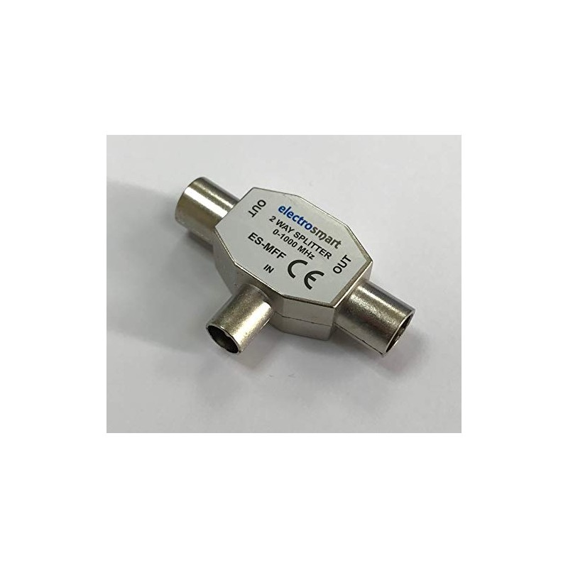 electrosmart TV Aerial Coax Splitter 1 Male to 2 Female