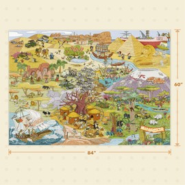 Africa Adventure Kids Rug 5x7 – Safari Animal Map Carpet with Lions, Elephants, Giraffes & Tribes – Educational Play Mat for Baby Bedroom, Classroom, or Playroom